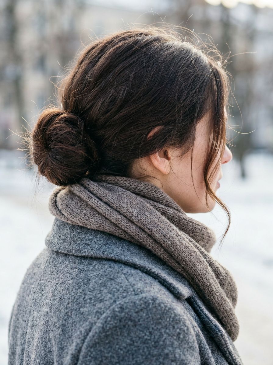 Lockerer tiefer Dutt - Winterfrisuren für lange Haare